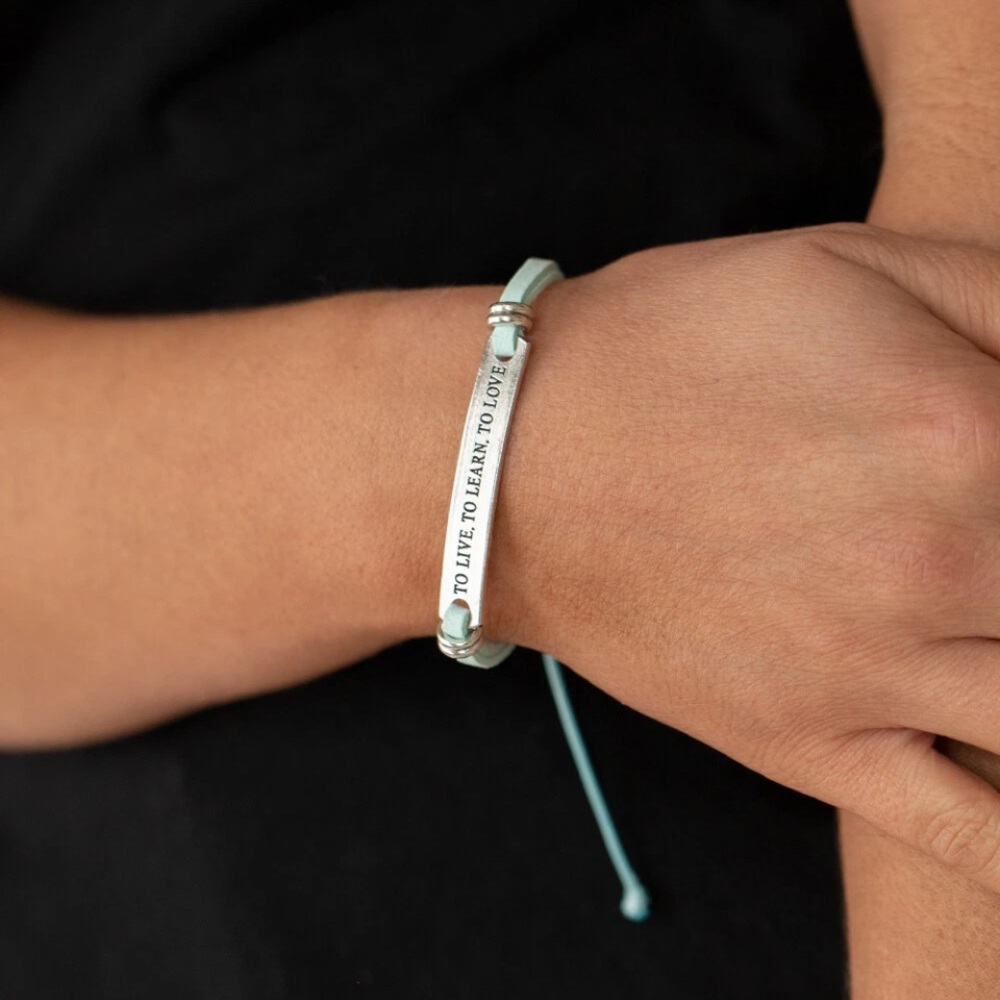 To Live, To Learn, To Love Blue Urban Bracelet